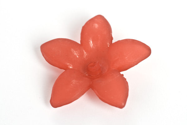 Blomst, resin/acryl, rød, 17x16,5x4, 6 stk.