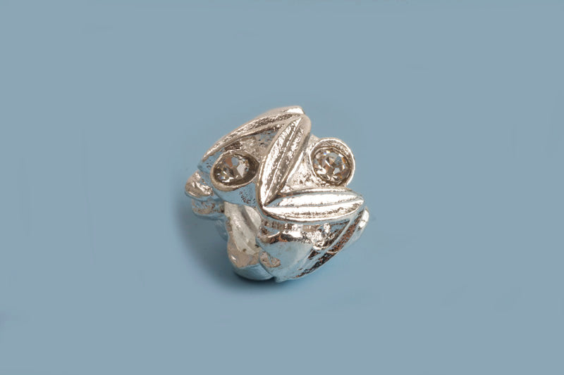 Mellemled m/rhinsten, ca. 10x12 mm, FS, 2 stk.