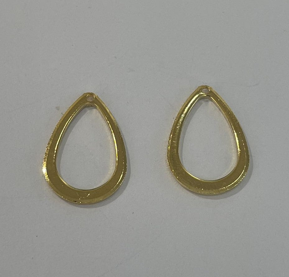 Vedhæng, åben dråbe, lys, ca. 13x17 mm, FG , 2 stk.