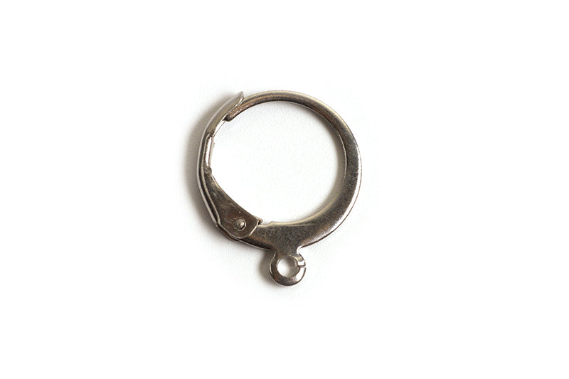 Hoops med lukning, ca. 14x12 mm, rustfrit stål, 1 par
