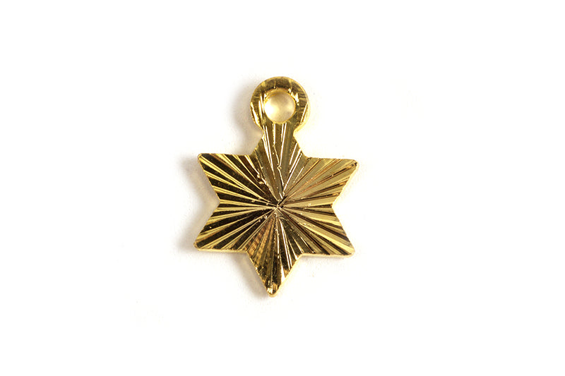 Vedhæng, stjerne m/mønster, ca. 12x8 mm, FG, 4 stk.