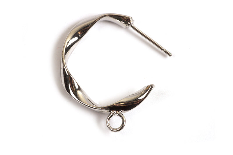 Hoops m/øje og bølger, ca. 22x24 mm, platinium, 1 par