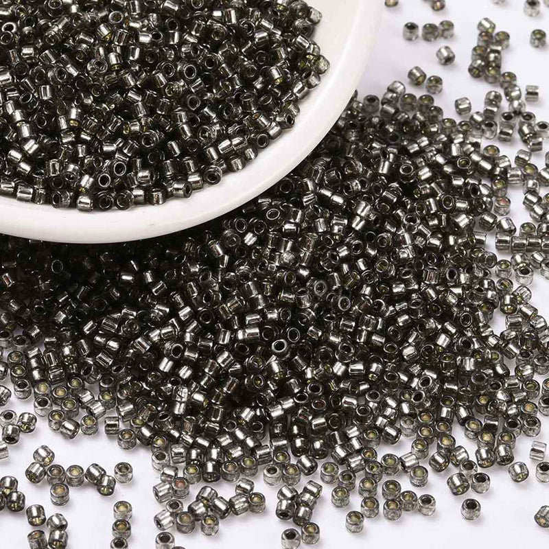 Seed beads, ca. 2x1,5 mm, sort, ca. 5 gram