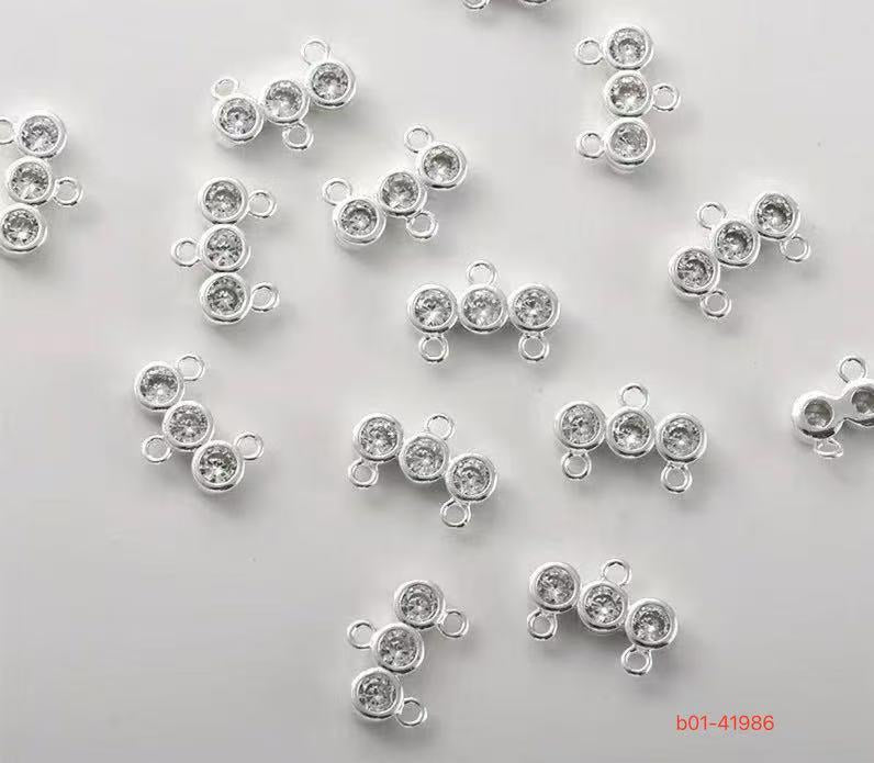 Vedhæng m/rhinsten, 7,5x4 mm, 925s, 1 stk.