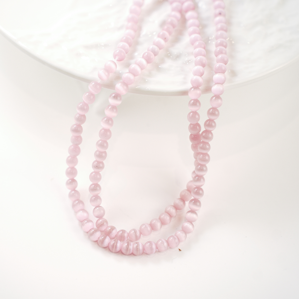 Cat Eye,6mm/36cm,Hel Streng - Lyse Pink