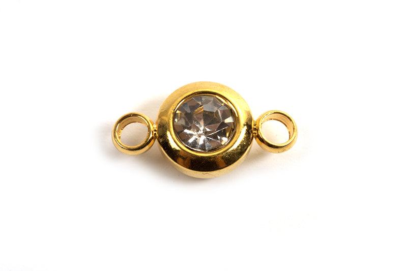 Vedhæng m/2 øjne, link, 12x6.5x4 mm, FG rustfrit stål, klar, 2 stk.