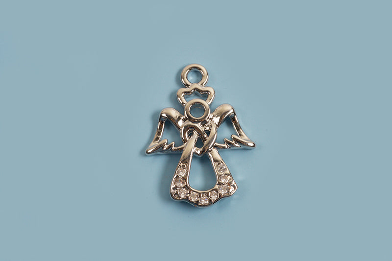 Vedhæng, engel, ca. 17x12x1,5 mm, FS, 1 stk.