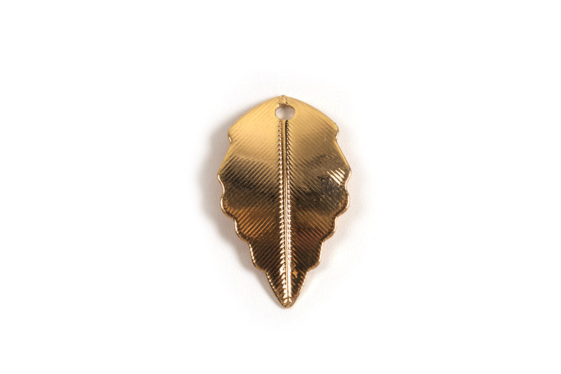 Vedhæng, blad, ca. 17x10 mm, FG med 18 K guld, 2 stk.