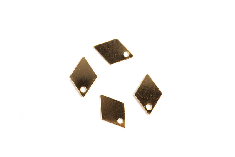 Harlekin, 9x6 mm, forgyldt med 24K guld, 4 stk.