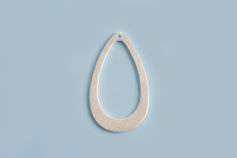 Vedhæng, åben dråbe, mat, ca. 15x26 mm, 925s, 1 stk.