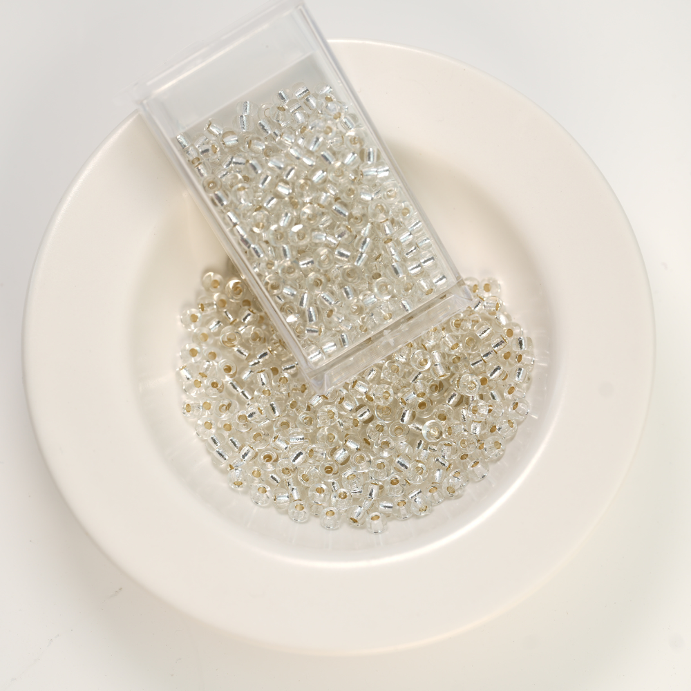 Miyuki Delica Beads, Glaseffekt RR8/0-1,ca. 3 mm, 8/0, ca. 10G, 1 æske