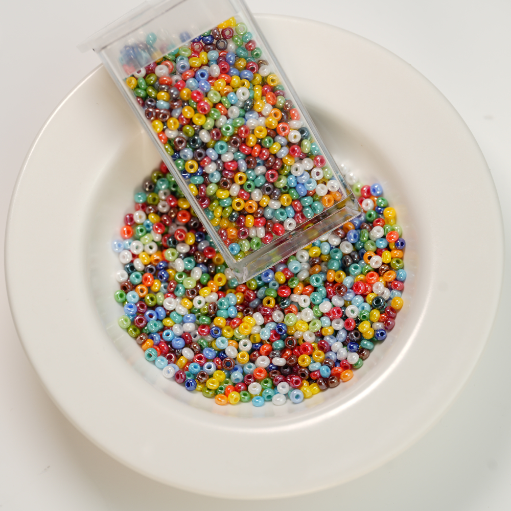 Preciosa Seed beads, 00008 Rainbow,ca. 2 mm, 10/0, ca. 10G, 1 æske