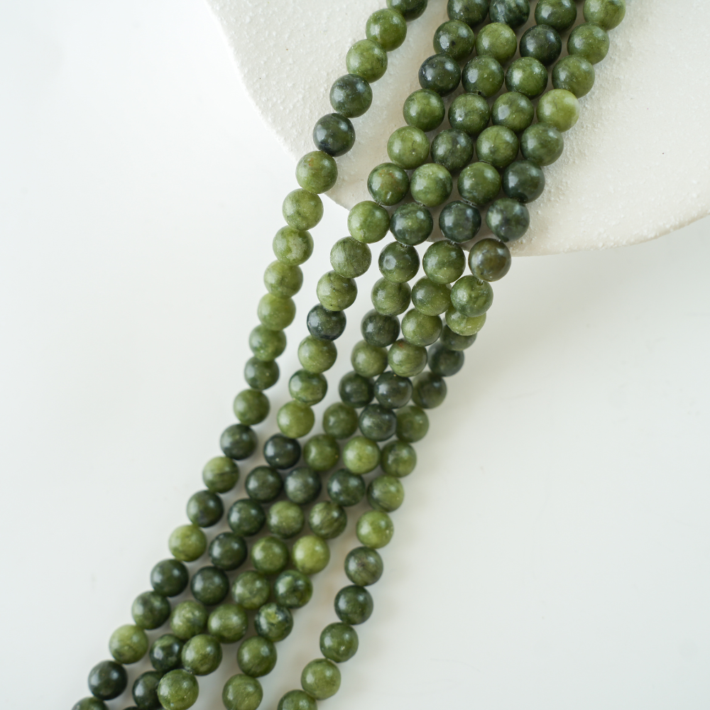 Syd-jade,8mm rund,hel streng 38cm