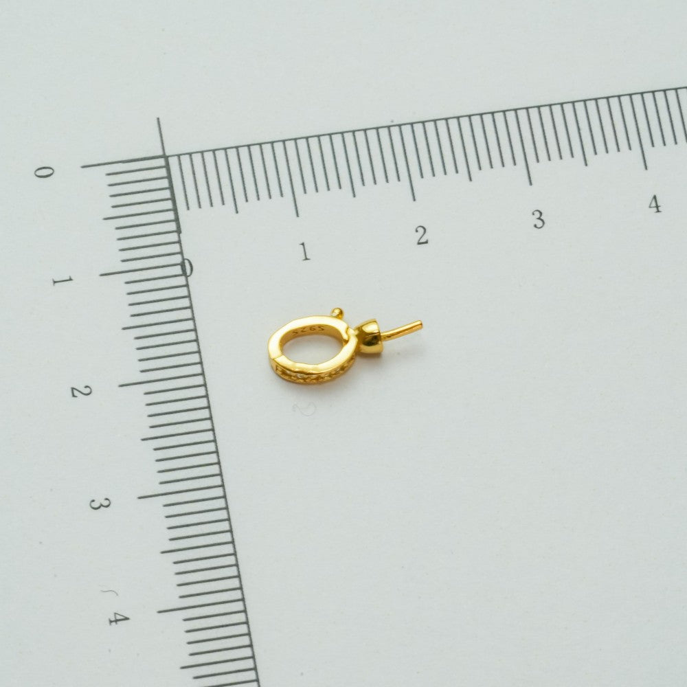 Universal spænde med klare zirkoner ,Sølvbelagt, 18kt guldbelagte,1 stk