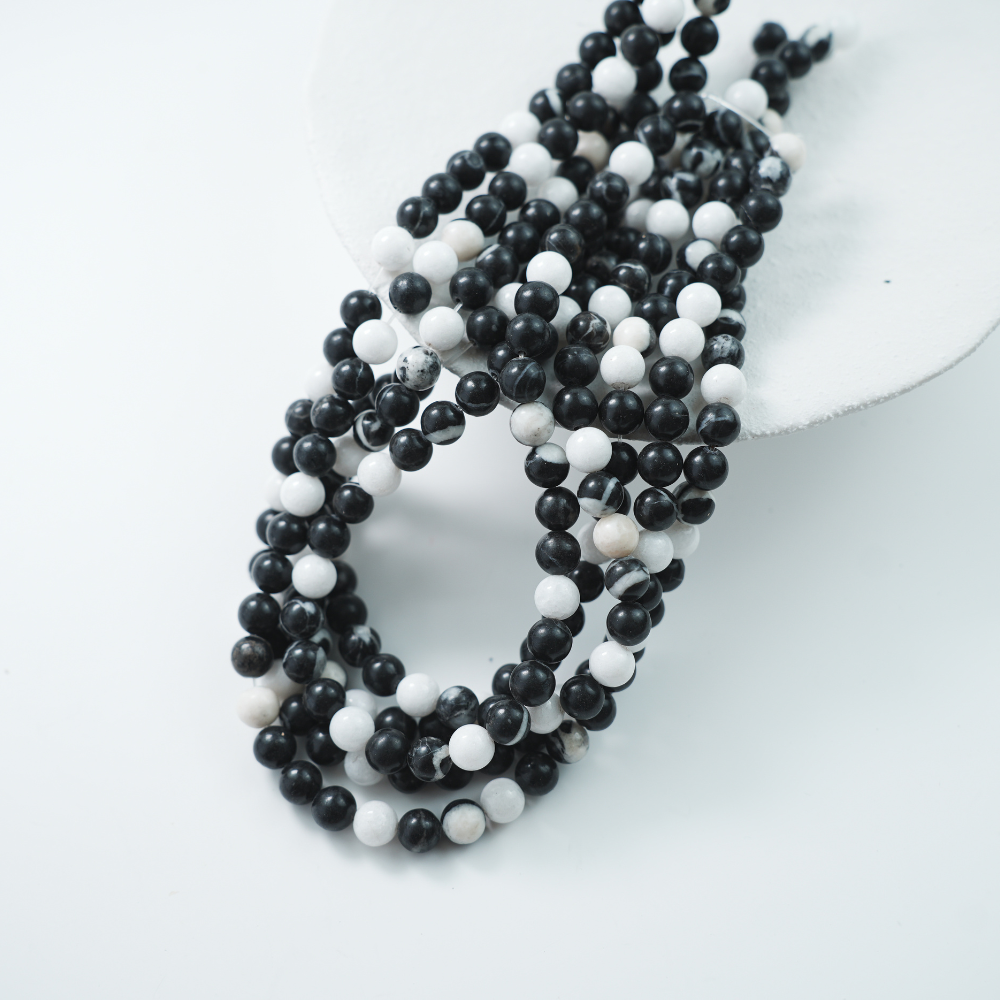 Zebra Chalcedon,8mm rund,hel streng 37cm