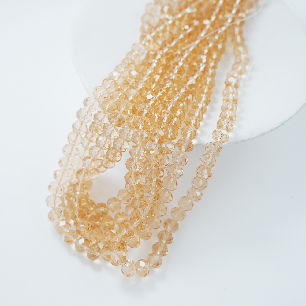 Zirkon,Diamantslebet Rund, 8*10mm/52cm,Hel Streng - Dijon