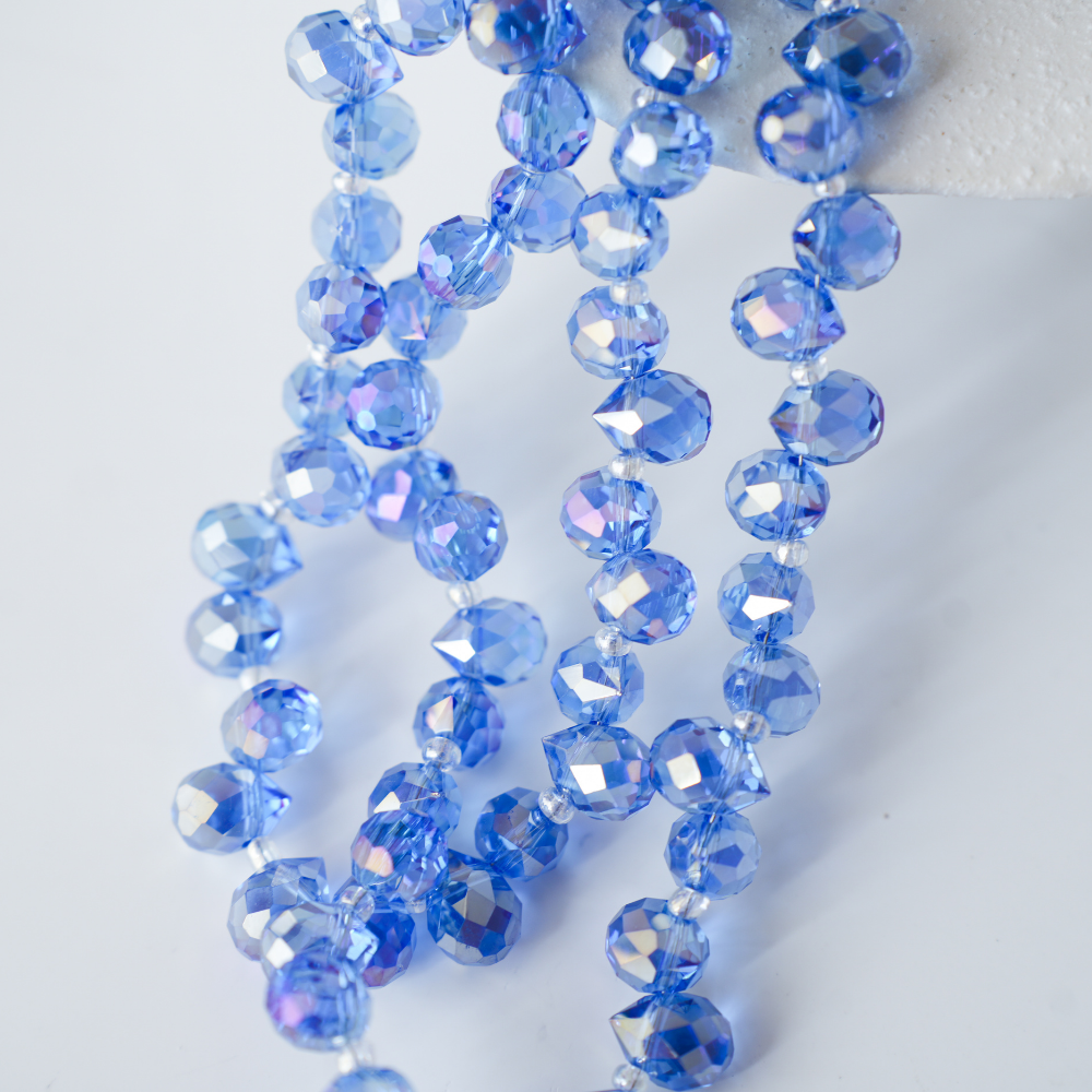 Zirkon,Jordbær,11*8mm/65cm,Hel Streng - Navy
