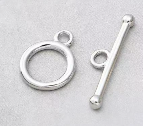 8mm bidsel lås, Sølvbelagt, 18kt，1 stk