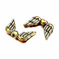 Englevinger, ca. 18x11x3 mm, antikguld, 10 stk.