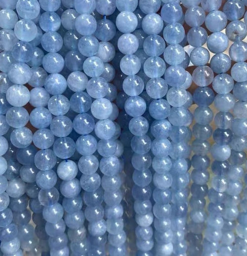 Aquamarin, rund , 4 mm, 1 streng