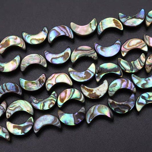 Abalone skaller / shellperler /måneform ，10*7*3.5mm，39cm