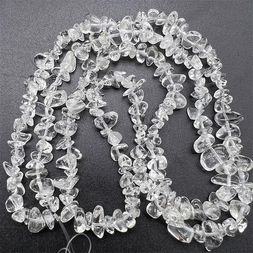 Bjergkrystal, chips, ca. 5-8x5-8 mm, 1 streng