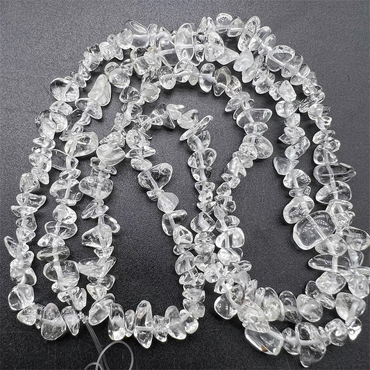 Bjergkrystal, chips, ca. 5-8x5-8 mm, 1 streng