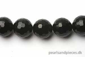 Sort onyx, facet, 20 mm, 1 streng