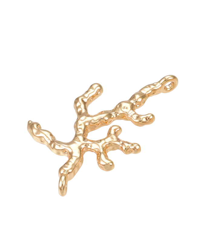 Vedhæng, koral, link, FG, ca. 26x17x2 mm. 2 stk.