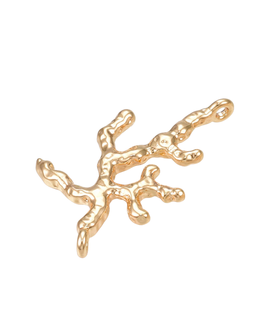 Vedhæng, koral, link, FG, ca. 26x17x2 mm. 2 stk.