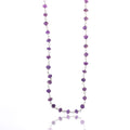 Håndlavet halskæde med amethyst, 120 cm, sølv