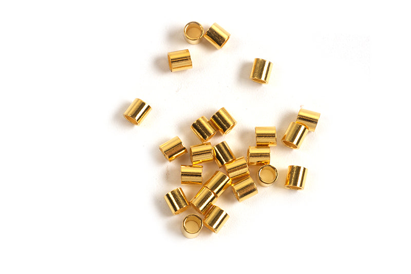 Klemøjer, tube, 2x2 mm, FG 925s, ca. 25 stk.