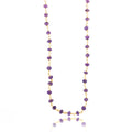Håndlavet halskæde med amethyst, 120 cm, forgyldt sølv