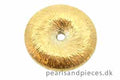 Perle, børstet, hjul, ca. 14x4 mm, forgyldt 925s, 1 stk.
