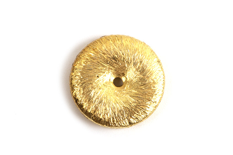 Perle, børstet, hjul, ca. 12x3,5 mm, FG, 2 stk.