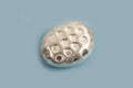 Perle, oval, hamret, ca. 17x15x7 mm, 925s, 1 stk.