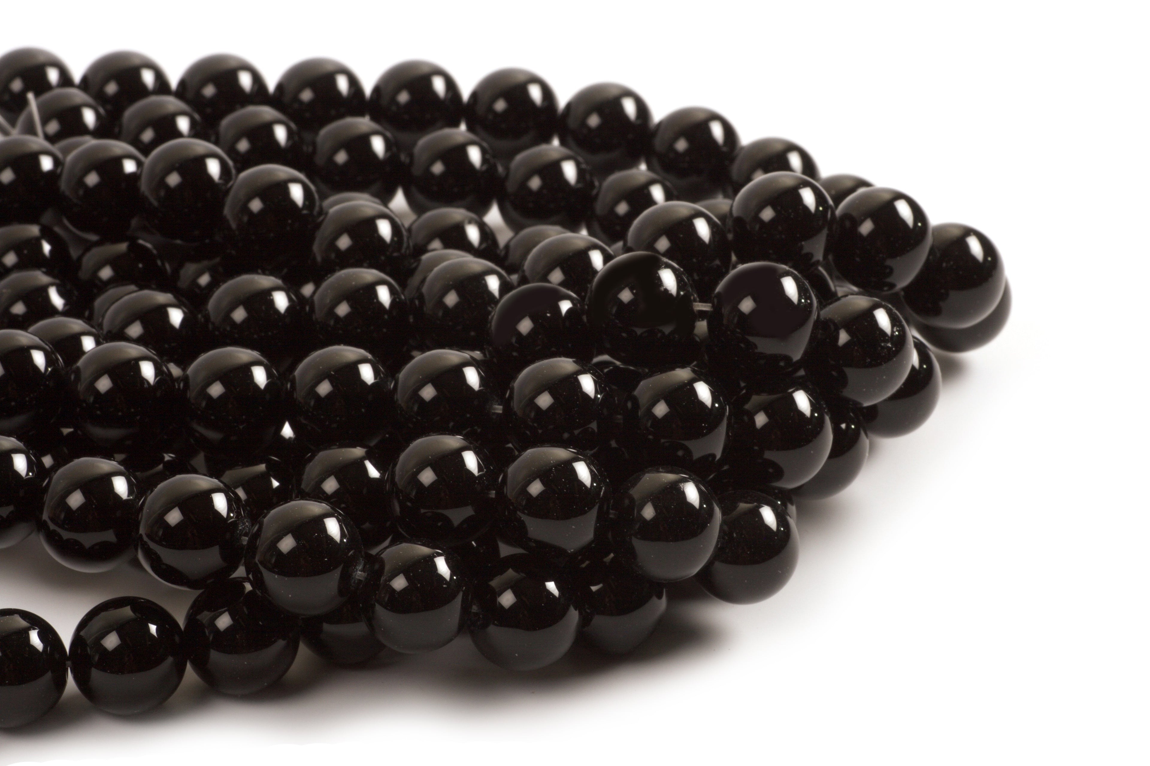 Sort onyx, 18 mm, 1 streng