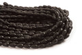 Sort onyx, dråbe, mat, facet, 8x14 mm, 1 streng