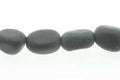 Sort onyx, nugget, mat, 15x10 mm, 1 streng