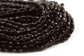 Sort onyx, dråbe, facet, 8x14 mm, 1 streng