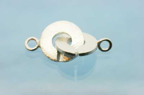 Lås, børstet, rund, ca. 25x12,5 mm, 925s, 1 stk.