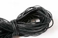 Bomuldssnøre, vokset, sort, 1 mm, 10 meter