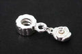 Mellemperle m/rose, FS, ca. 8x22 mm, 1 stk.