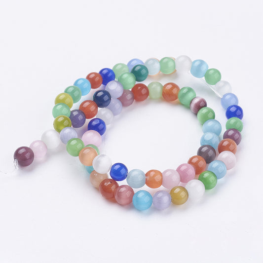 Cat Eye, ca. 6-7 mm, multicolour, 1 streng