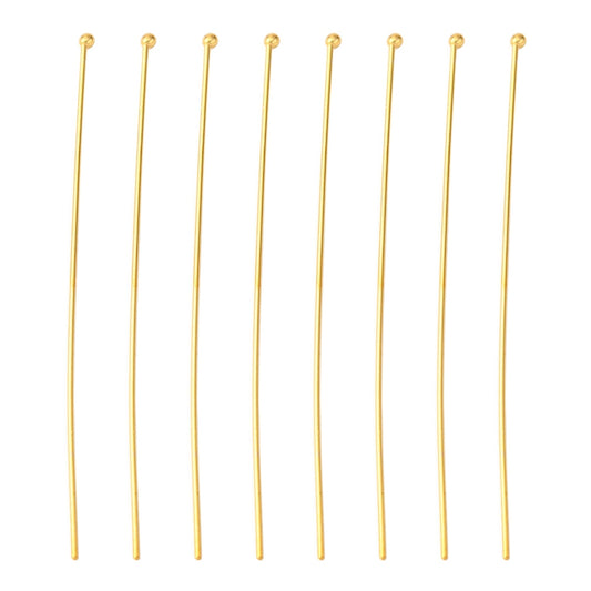 Perlestave m/ 1 perle, FG, 50x0.6 mm. 10 stk.