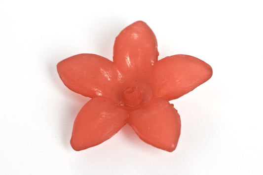 Blomst, resin/acryl, rød, 17x16,5x4, 6 stk.