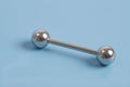 Pind m/perle, platinfarvet, 30,5x6x2 mm, 1 stk.