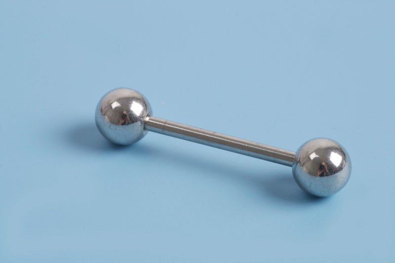 Pind m/perle, platinfarvet, 30,5x6x2 mm, 1 stk.