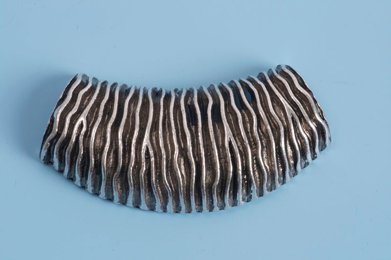 Vedhæng, m/riller, 53x22x7 mm, antiksølv, 1 stk.