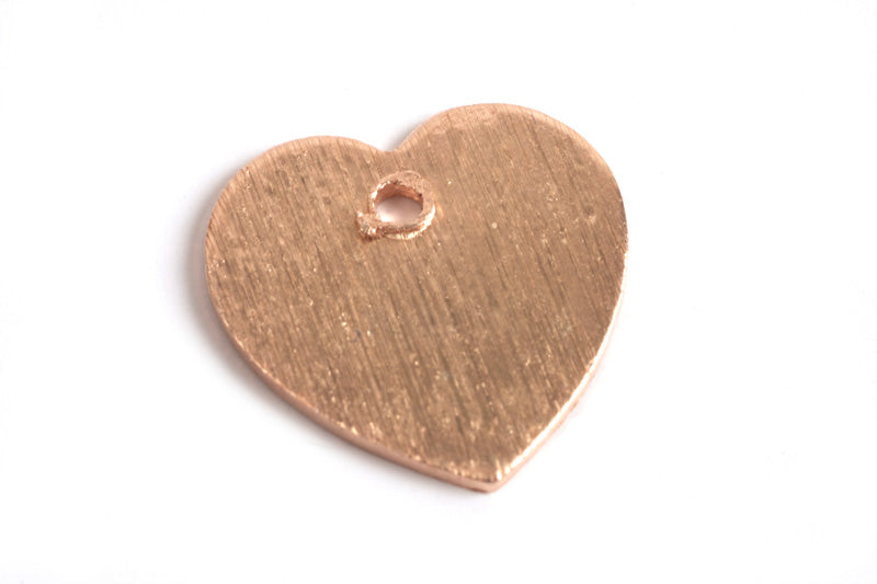 Hjerte, børstet, ca. 12x12 mm, RG, 2 stk.